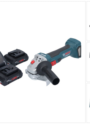 Bosch GWS 18V-7 Professional Meuleuse angulaire sans fil 18 V 125 mm Brushless + 2x batterie ProCORE 4,0 Ah + chargeur