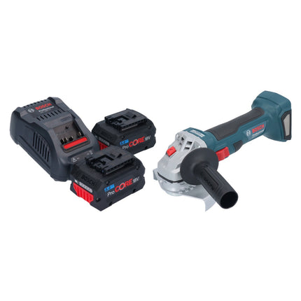 Bosch GWS 18V-7 Professional Meuleuse angulaire sans fil 18 V 125 mm Brushless + 2x batterie ProCORE 8,0 Ah + chargeur