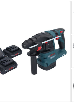 Bosch GBH 18V-22 Taladro percutor inalámbrico profesional 18 V 1,9 J SDS Plus Brushless + 2x batería ProCORE 4,0 Ah + cargador