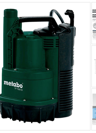 Metabo TP 7500 SI Pompe à eau claire immergée ( 0250750013 ) 300 Watt Débit 7500 l/h