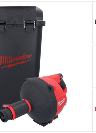 Appareil de nettoyage de tuyaux sur batterie Milwaukee M18 FDCPF8-0C 18 V (4933459683) + spirale + étui - sans batterie, sans chargeur