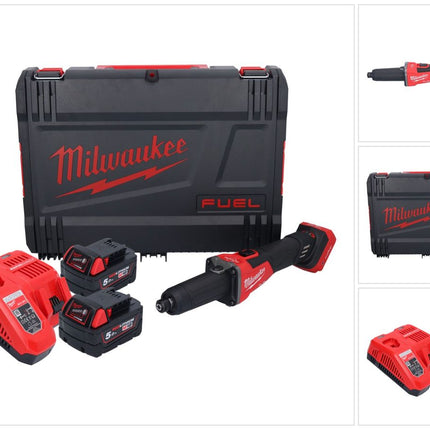 Meuleuse droite à batterie Milwaukee M18 FDGROVB-502X 18 V brushless (4933480956) + 2x batterie 5,0 Ah + chargeur + boîtier HD