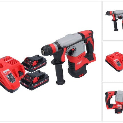 Marteau combiné à batterie Milwaukee M18 HD18HX-302 18 V 2,4 J + 2x batteries 3,0 Ah + chargeur