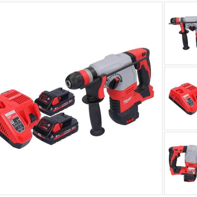 Marteau combiné à batterie Milwaukee M18 HD18HX-302 18 V 2,4 J + 2x batteries 3,0 Ah + chargeur