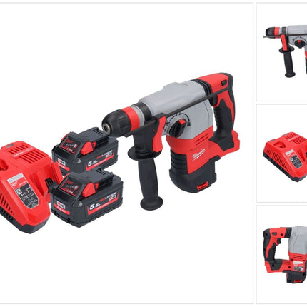 Marteau combiné à batterie Milwaukee M18 HD18HX-552 18 V 2,4 J + 2x batteries 5,5 Ah + chargeur
