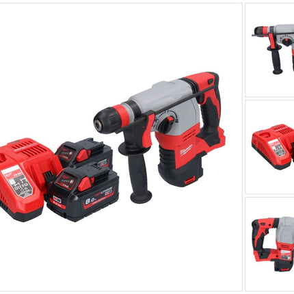 Marteau combiné à batterie Milwaukee M18 HD18HX-802 18 V 2,4 J + 2x batteries 8,0 Ah + chargeur