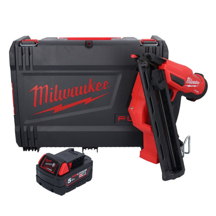 Cloueur sur batterie Milwaukee M18 FN15GA-501X 18 V sans balais 32 - 64 mm + 1x batterie 5,0 Ah + boîtier HD - sans chargeur