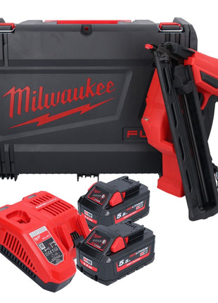 Cloueur à batterie Milwaukee M18 FN15GA-552X 18 V sans balais 32 - 64 mm + 2x batteries 5,5 Ah + chargeur + boîtier HD