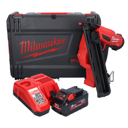 Cloueur sur batterie Milwaukee M18 FN15GA-801X 18 V sans balais 32 - 64 mm + 1x batterie 8,0 Ah + chargeur + boîtier HD