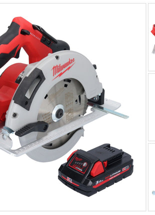 Sierra circular a batería Milwaukee M18 BLCS66-301 18 V 190 mm sin escobillas + 1x batería 3,0 Ah - sin cargador