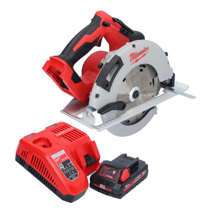 Scie circulaire manuelle à batterie Milwaukee M18 BLCS66-301 18 V 190 mm sans balais + 1x batterie 3,0 Ah + chargeur