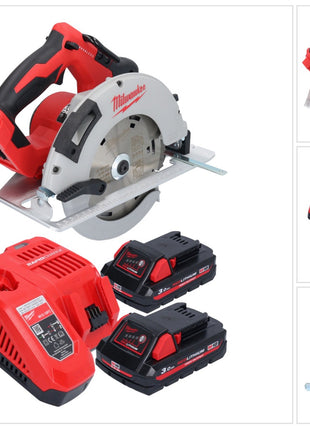 Scie circulaire à batterie Milwaukee M18 BLCS66-302 18 V 190 mm sans balais + 2x batteries 3,0 Ah + chargeur