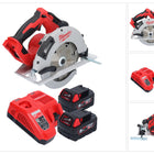 Scie circulaire à main sur batterie Milwaukee M18 BLCS66-502 18 V 190 mm sans balais + 2x batteries 5,0 Ah + chargeur