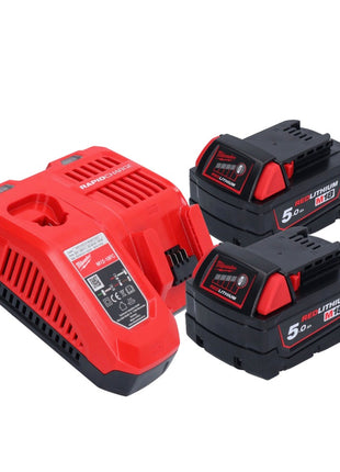 Sierra circular de mano a batería Milwaukee M18 BLCS66-502 18 V 190 mm sin escobillas + 2x baterías 5,0 Ah + cargador