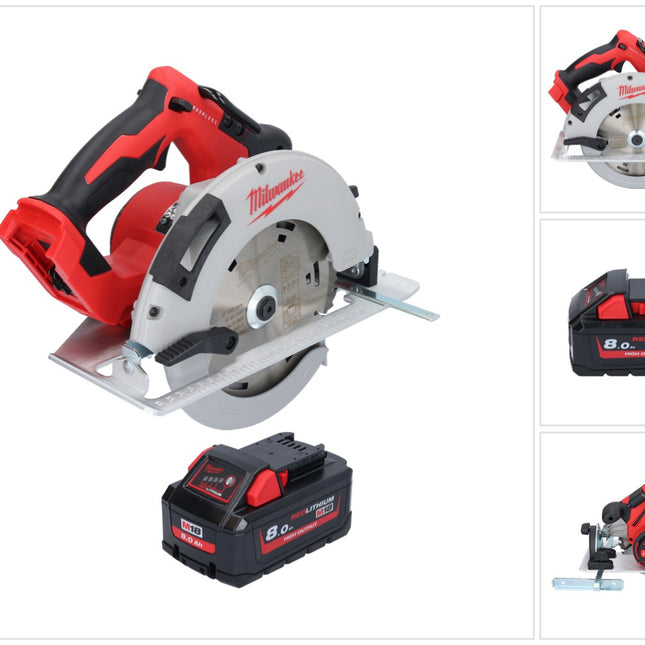 Scie circulaire à batterie Milwaukee M18 BLCS66-801 18 V 190 mm sans balais + 1x batterie 8,0 Ah - sans chargeur