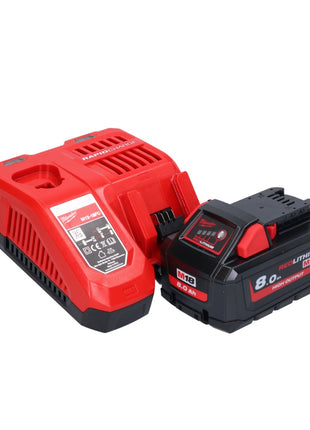 Scie circulaire manuelle à batterie Milwaukee M18 BLCS66-801 18 V 190 mm sans balais + 1x batterie 8,0 Ah + chargeur