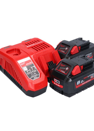 Scie circulaire manuelle à batterie Milwaukee M18 BLCS66-802 18 V 190 mm sans balais + 2x batteries 8,0 Ah + chargeur