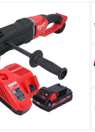 Milwaukee M18 FRAD2-301 akumulatorowa wiertarko-wkrętarka kątowa 18 V 122 Nm bezszczotkowa + 1x akumulator 3,0 Ah + ładowarka