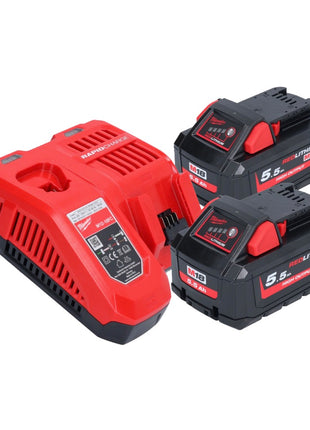 Milwaukee M18 FRAD2-552 Akku Winkelbohrmaschine 18 V 122 Nm Brushless + 2x Akku 5,5 Ah + Ladegerät