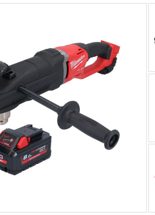 Milwaukee M18 FRAD2-801 Perceuse d'angle sans fil 18 V 122 Nm Brushless + 1x batterie 8,0 Ah - sans chargeur