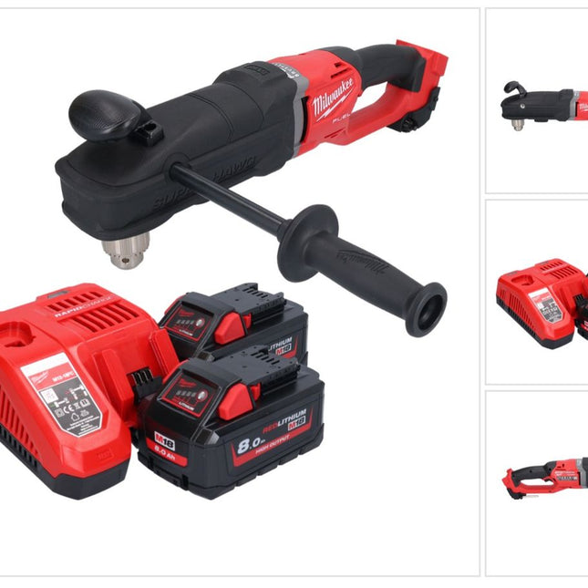 Milwaukee M18 FRAD2-802 Perceuse d'angle sans fil 18 V 122 Nm Brushless + 2x batterie 8,0 Ah + chargeur