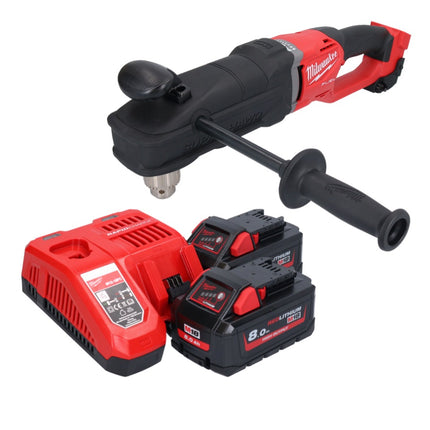 Milwaukee M18 FRAD2-802 Perceuse d'angle sans fil 18 V 122 Nm Brushless + 2x batterie 8,0 Ah + chargeur