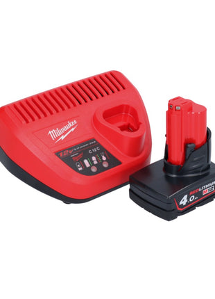 Appareil de nettoyage de tuyaux sur batterie Milwaukee M12 BDC6-401C 12 V + 1x batterie 4,0 Ah + chargeur + spirale + seau