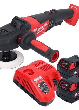 Milwaukee M18 FAP180-502 Polisseuse sans fil 18 V 180 mm Brushless + 2x batterie 5,0 Ah + chargeur