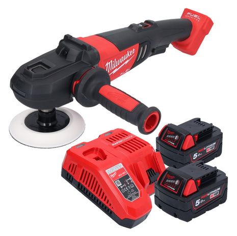 Milwaukee M18 FAP180-502 Polisseuse sans fil 18 V 180 mm Brushless + 2x batterie 5,0 Ah + chargeur