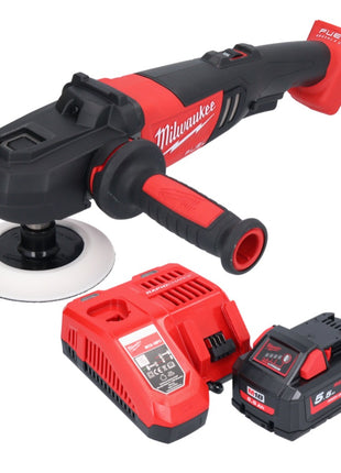 Pulidora a batería Milwaukee M18 FAP180-551 18 V 180 mm sin escobillas + 1x batería 5,5 Ah + cargador