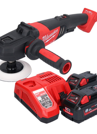 Polisseuse à batterie Milwaukee M18 FAP180-802 18 V 180 mm brushless + 2x batteries 8,0 Ah + chargeur