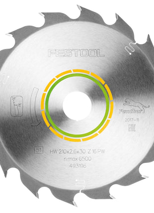 Festool Panther Kreissägeblatt PW16 Holz 210 x 2,6 x 30 mm 210 mm 16 Zähne ( 493196 ) TS - Toolbrothers