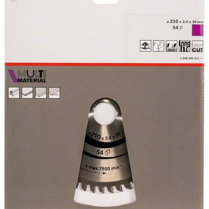 BOSCH Lame de scie circulaire Ø extérieur 210 mm nombre de dents 54 HLTCG ( 4000908905 )