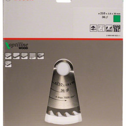 BOSCH Lame pour scie circulaire Optiline Wood Ø extérieur 210 mm Nombre de dents 36 WZ ( 4000908915 )