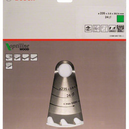 BOSCH Lame pour scie circulaire Optiline Wood Ø extérieur 235 mm Nombre de dents 24 WZ ( 4000909022 )