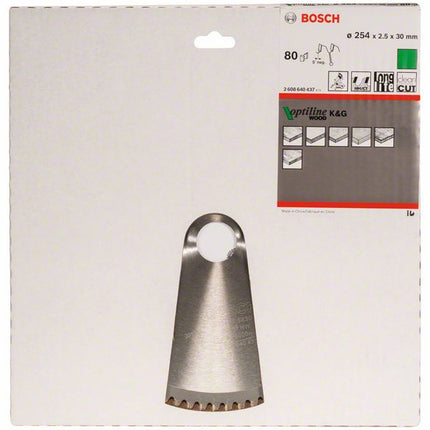 BOSCH Lame pour scie circulaire Optiline Wood Ø extérieur 254 mm Nombre de dents 80 WZ ( 8000342016 )