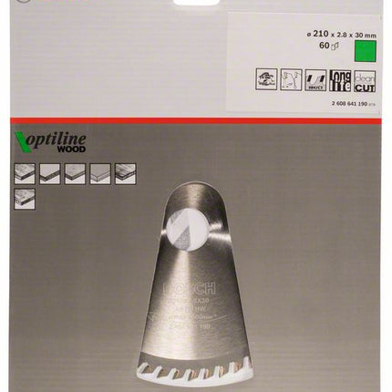 BOSCH Lame pour scie circulaire Optiline Wood D. ext. 210 mm nombre de dents 60 WZ ( 4000815442 )