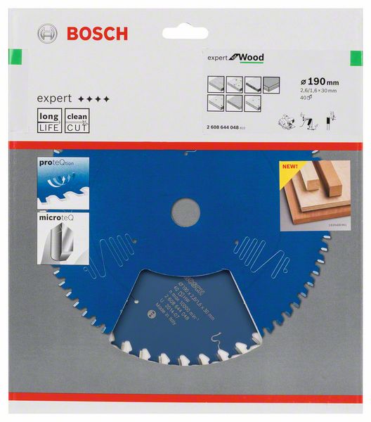 BOSCH Lame pour scie circulaire Expert pour le bois D. ext. 190 mm nombre de dents 40 WZ ( 8000342076 )