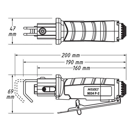 HAZET Scie sabre pneumatique 9034P-2 bois ( 4000898947 )