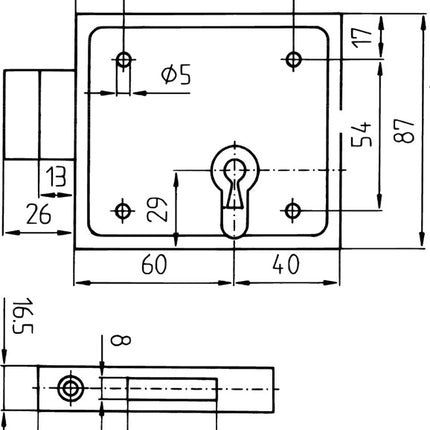 BEVER Serrure à pêne dormant 150 DIN gauche / droite BB ( 3000251062 )