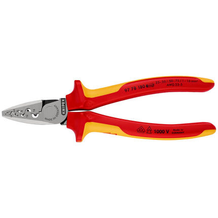 KNIPEX Pince pour embouts de câble  longueur totale 180 mm ( 4000795285 )