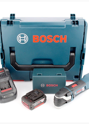 Bosch GOP 18 V-EC Professional Akku Multi Cutter in L-Boxx mit GAL 1880 Ladegerät und 1x GBA 6 Ah Akku und 20 tlg. Zubehör-Set + Bosch 4 tlg. Fliesen Set - Toolbrothers