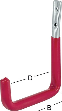 VORMANN Crochet mural en U rouge caoutchouc Saillie 150 mm ( 3000273044 )