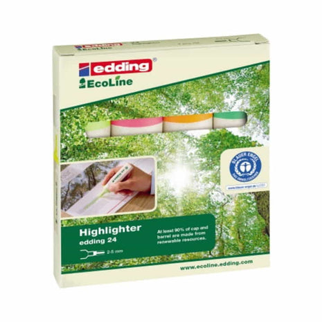 EDDING Surligneur 24 EcoLine coul. néon jaune/orange/rose/vert clair ( 9000487799 )