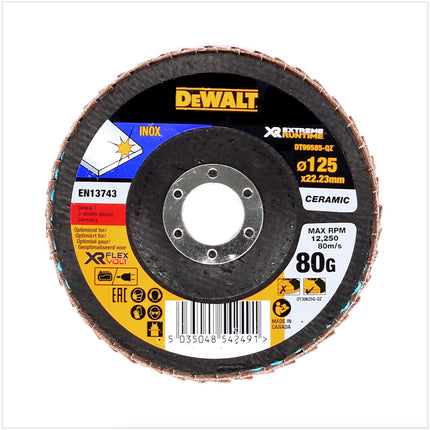 Dewalt DT 99585 Keramik Fächerschleifscheibe FlexVolt 125 mm K80 - Toolbrothers