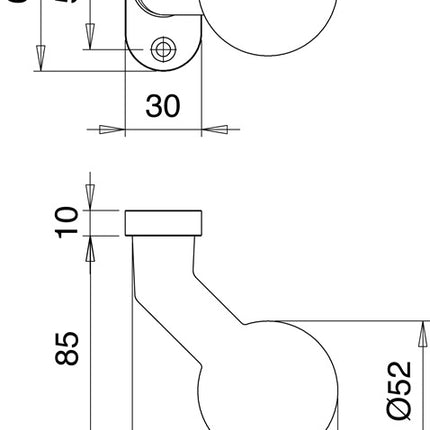 EDI Bouton de porte profilé 1332/0000 Matériau aluminium F1 ( 3000200009 )