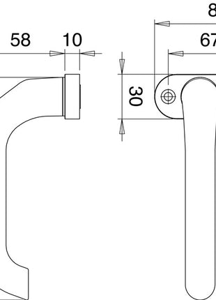 EDI Pièce de perçage de poignée de porte profilée 1391/0800 Aluminium F1 ( 3000200008 )