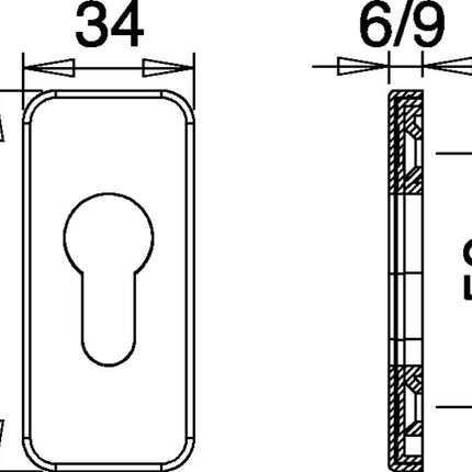 EDI Rosace de clé 0812/9003 aluminium F1 ( 3000252771 )