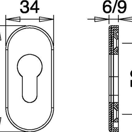 EDI Rosace de clé 0811/9003 Aluminium F1 ( 3000252714 )
