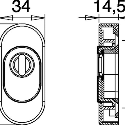 EDI Rosace de clé 0815/0000 Acier inoxydable EST ( 3000252722 )